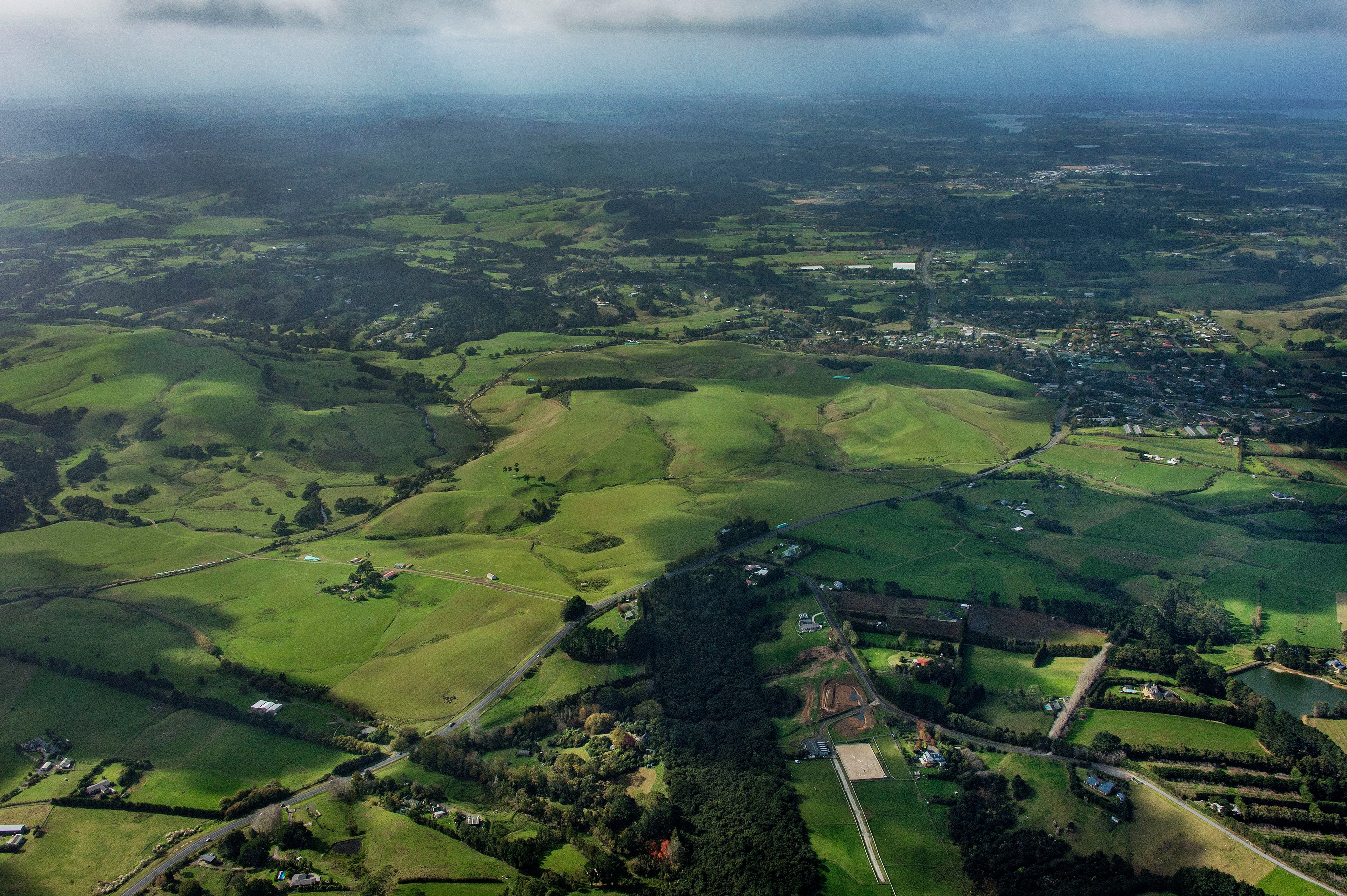 Aerial view of the Pukeatua land at Waimauku